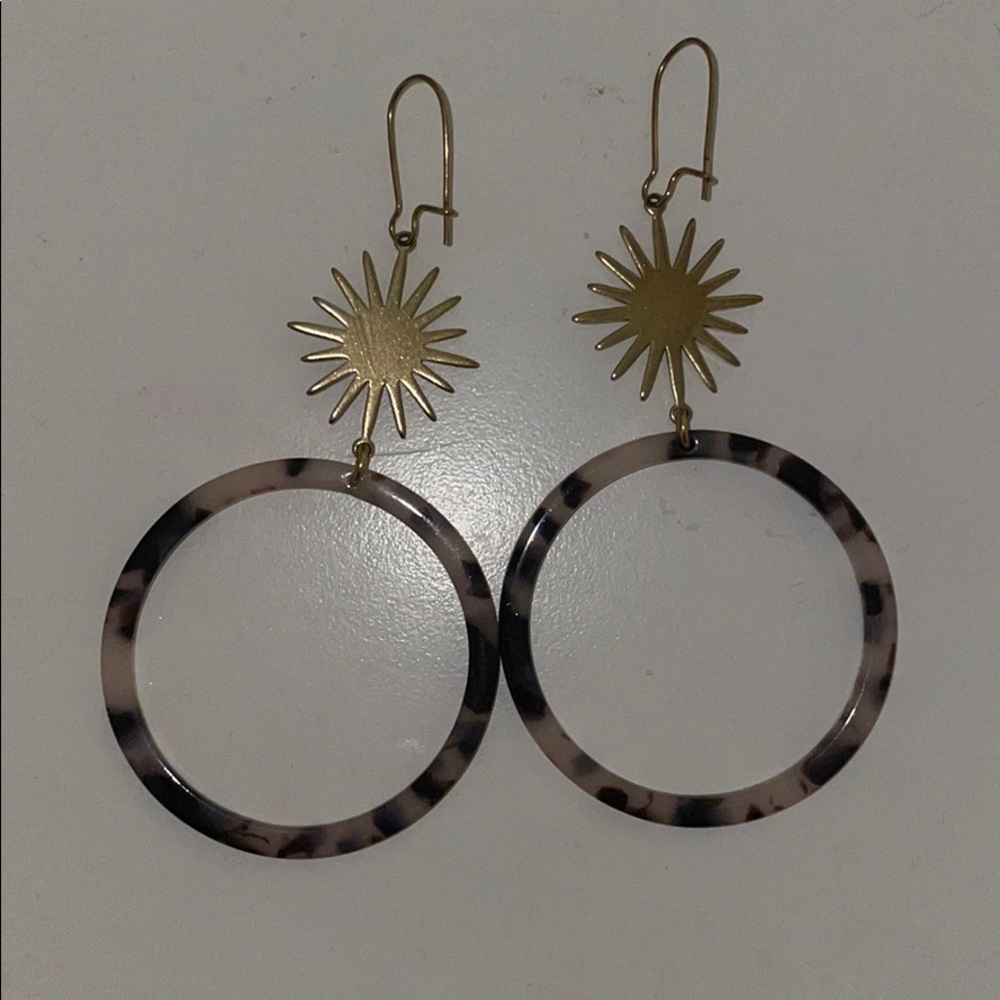 Sun and hoop earrings